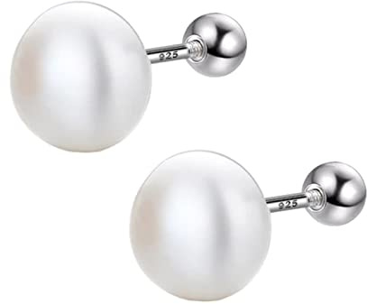 BEDT Echte 925 Sterling Silber Mode Süßwasser Perle Schraube Ohrstecker Für Frauen Party Mini Minimalistischen Schmuck
