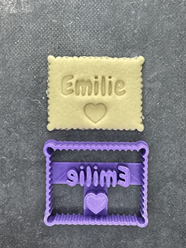 Emporte pièce 50 motifs Biscuit PRENOM + motif 50 aux choix- a personnaliser -biscuit sablé, patisserie, pate à sucre -Décoration-Elace