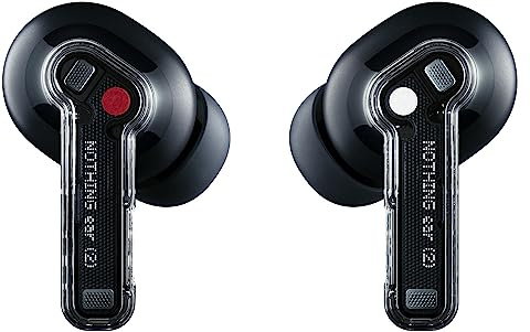 Nothing Ear (2) – Kabellose Kopfhörer mit ANC (Active Noise Cancelling), Hi-Res Audio-Zertifizierung, Dual Connection, leistungsstarker benutzerdefinierter 11,6-mm-Treiber – Schwarz