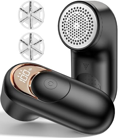 Fabric Shaver Lint Remover, Rechargeable Lint Shaver with 6-Leaf Blades, Sweater Defuzzer, Quickly Remove Fuzz Lint Balls for Clothes, Sweater, Couch, Blanket, Curtain, Wool, Cashmere