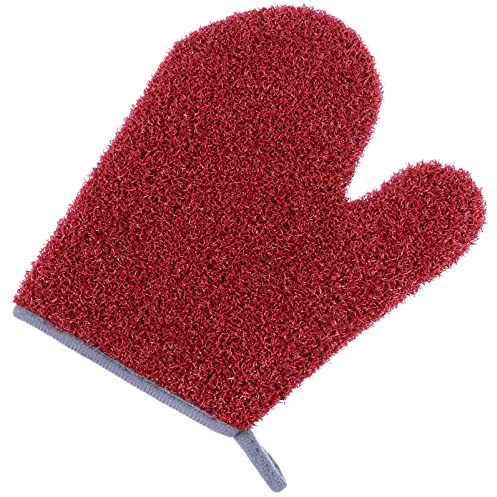 OSKOE Swimming Pool Cleaning Glove for Swimming Pool Hot Tub Spa Scrubbing Mitt, Pool Scrubbing Glove, Red