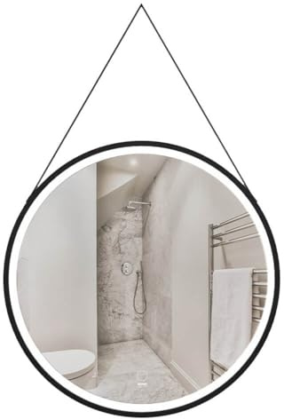 Home Deluxe - LED-Spiegel FIANA - 40 cm - Rund - 3 Verschiedene Lichtfarben - Antibeschlagssystem - 38 Watt Gesamtleistung I Wandspiegel Badspiegel Badezimmerspiegel