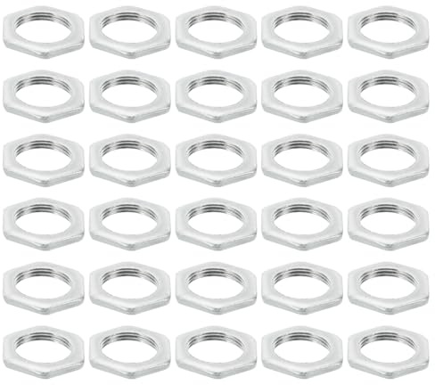PATIKIL M16x1.0 Stahl Sechskantmuttern 30 Pack Metrische Gewinde Verzinkt Beschläge Muttern Schraube Bolzen Befestigungsteile für Lampen Maschinen Reparatur 3mm Höhe