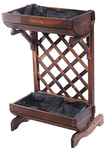 SUNMME Pflanzenständer, Holzgitter, Blumentrog, Trennwand, Blumenregal, Lagerregal, Balkon, Blumenkasten, Pflanzenständer, Blumentopfregal, Blumenständer