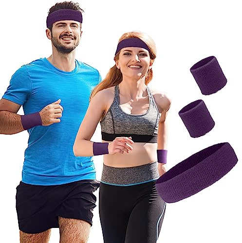 Polsini Tennis E Pallavolo - Set Di Fasce Elastiche Per Sudore, Fascia Capelli E Polsini Da Polso Per Sport E Palestra - 2 Pezzi