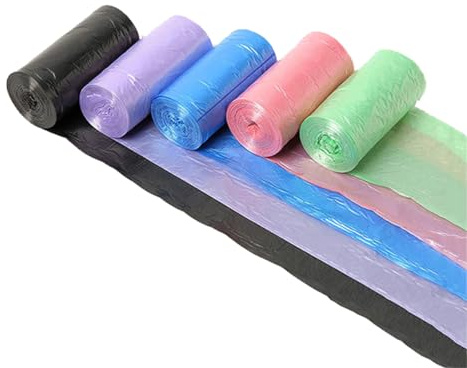 Bolsas de basura pequeñas, 5 rollos, mini bolsas de basura de escritorio para el hogar, coche, oficina, cocina o bolsa de excrementos de perro, 25 x 30 cm (color al azar)