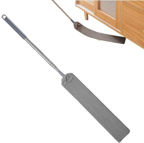 Spolverino in fibra | Pulitore in fibra per pulire sotto il letto con telescopico | Spazzola per la pulizia della casa per la rimozione della polvere dei mobili con gancio per cucina e camera da letto