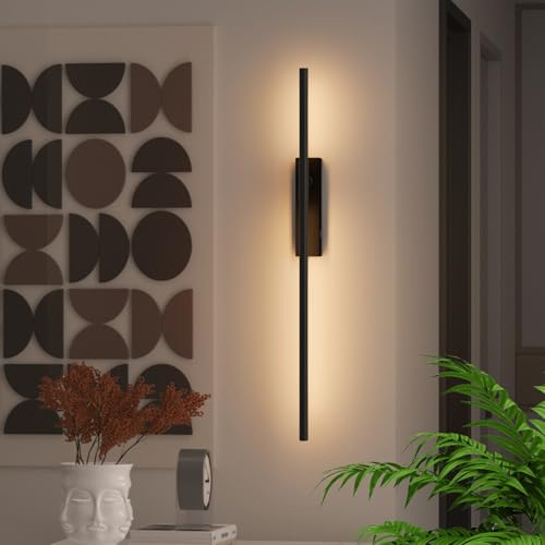 Coinmit LED Schwarz Kabellose Wandleuchte mit Touch,5000mAh Wiederaufladbare Akku-Wandlampe,83cm magnetische wandbeleuchtung,3000K-6000K Dimmbare wandleuchten für innen,5W
