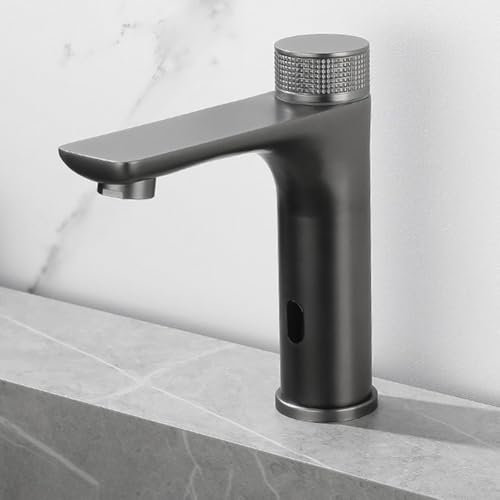 ZYWUOY 304 Edelstahl-Infrarot-Sensor-Wasserhahn, Heiß- und Kaltwasser-Infrarot-Sensor-Wasserhahn für verbesserte Hygiene (schwarz)