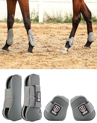 Harrison Howard Horse Tendon Boots Open Front/Fetlock Boot for Horse Protective Boots for Jumping, Trail Riding Set of 4