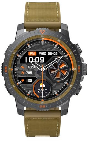 XIEFEI Smart Watch Bluetooth Chiamata AMOLED Frequenza Cardiaca Pressione Sanguigna Monitoraggio Sonno Orologio Multi-Sport (Giallo)