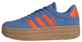 adidas Women's VL Court Bold, Ray Blue/Impact Orange/Gum, 7.5 | Platform Shoes, Skateboarding-Inspired, Low-Cut, Lace Closure, Leather Upper, Rubber Outsole, For Everyday Wear