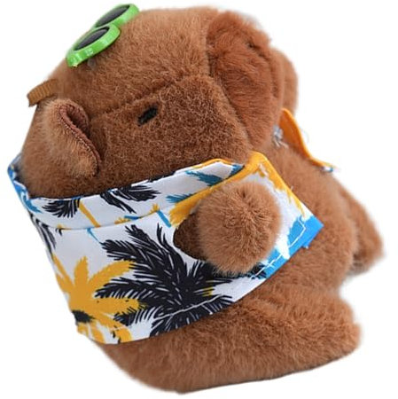 Capybara Plüsch-Schlüsselanhänger | Cartoon-Tier-Anhänger mit Tuch und Sonnenbrille – Rucksack-Zubehör, Taschenanhänger für Geburtstagsparty, Abschlussfeier, blau, Refer to description