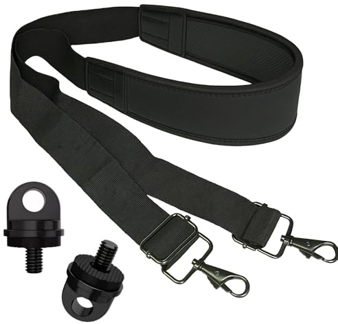 Schultergurt mit Extra Dickes Kissenpolster,Universal Verstellbare Schulterriemen,Dauerhafte Belüftete Schultergurte mit 2 Stück Metall-Drehhaken für Gepäck,Kameratasche,Reisetasche,Sporttaschen