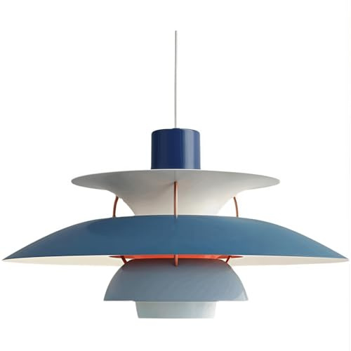 WQCSH Pendelleuchte Esstischlampe Kronleuchter Moderne Hängelampe 40CM-Blau | Verstellbarer Schnur,Blendschutz mit E27 Sockel,Ideal für Kücheninsel,Esszimmer, Wohnzimmer und Schlafzimmer