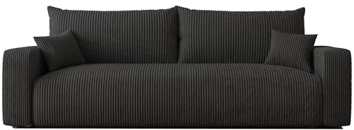 IDOHOME Schlafsofa mit Bettkasten 246x93 - Sofa Cord - 3 Sitzer Sofa mit schlaffunktion - Couch mit Schlaffunktion - Wohnzimmer Couch - Schlafcouch