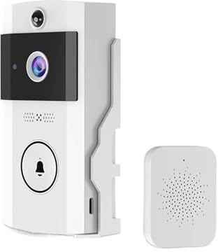 TRDEWR Sonnette Ring Sonnettes sans Fil avec Caméra Solaire, Interphone Vidéo Intelligent Haute Définition, Étanche, for Maison Connectée Installer en Un Clin D'œIl(Only Doorbell)