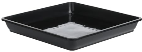 SNGUOQ Lot de 10 soucoupes en Plastique for Pots Fleurs d'intérieur et d'extérieur, carrées pour Pots De Fleurs,Plantes(Black,30x30cm)