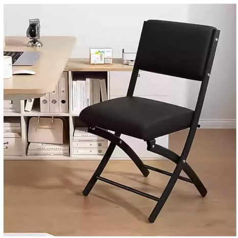Sedia pieghevole resistente con struttura in acciaio, seduta imbottita, perfetta per campeggio, ufficio, visitatori, casa e giardino, sedia da scrivania pieghevole in ecopelle