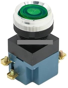 1 interruptor pulsador momentáneo LA19-11 de 25 mm, 5 A, 380 V, 1 NO, 1 NC, DPST, 4 tornillos, color verde