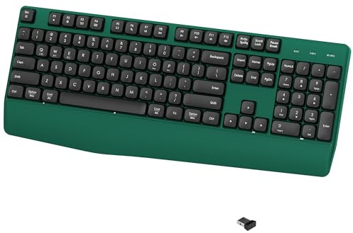 COVEVA Ergonomic Wireless Bluetooth Keyboard with Wrist Rest (Green)