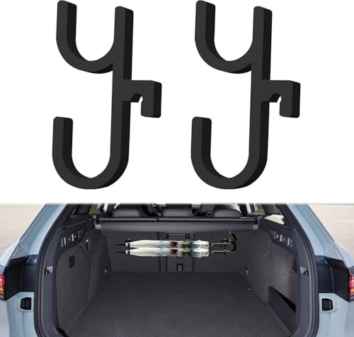 Car Umbrella Hook, 2 Pcs Universal Car Boot Umbrella Holder, Cars Umbrellas Holder, Suitable for Cars Seats, Pushchairs, Wheelchairs, Golf Bags, and Suv Boot Storage (Black)