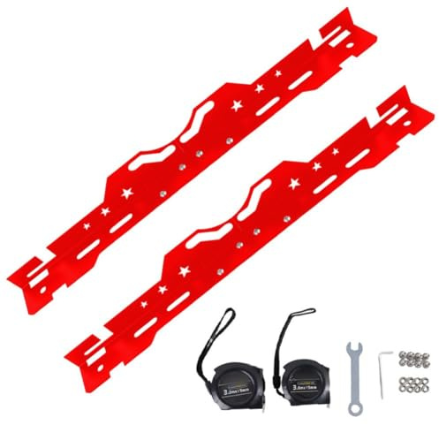 Emiif Robustes Radausrichtungswerkzeug-Set mit Nivellierausrichtung für Auto- und LKW-Reparatur (Rot)