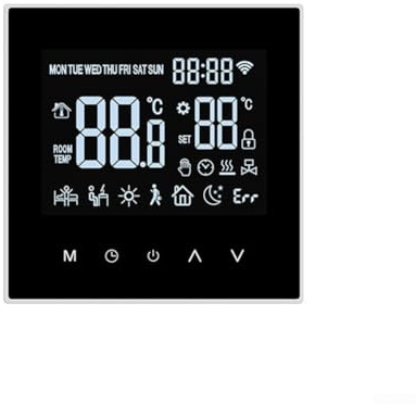 Termostat smart trådlös WiFi, varmvattenberedare temperaturomkopplare fjärrkontroll panel med röststyrning för smarta hem (16 A termostat)