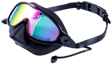 Générique Simmask för barn, anti-UV, panoramavision med näs- och öronproppar | för 3–14 år | för snorkling dykning från 3 till 14 år pojkar flickor sport