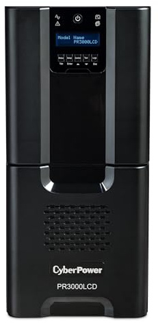 CyberPower PR3000LCD Smart App Sinewave UPS System, 3000VA/2700W, 10 Outlets, AVR, Tower