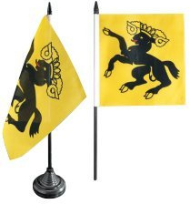 Digni® Drapeau de Table Suisse Canton Schaffhouse Schaffhausen, Mini Drapeau - 12 x 12 cm