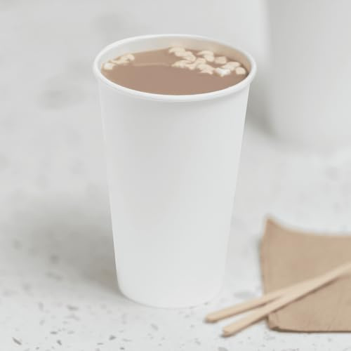 Karat 16 oz Paper Coffee Cup [1,000 ct] White Disposable Cup for Hot/ Cold Drinks and Beverages 90mm (C-K516W)