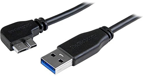 StarTech Câble USB 5Gbps 50cm - USB-A vers Micro-B Gauche (USB3AU50CMLS) | Câble slim, Format compact idéal pour étui de transport, Accès aux espaces réduits