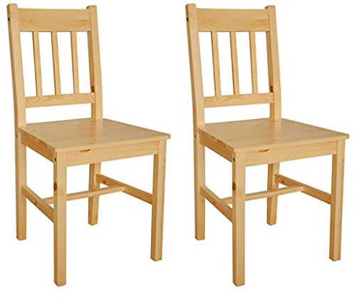 vidaXL Esszimmerstühle 2 STK., Esszimmerstuhl mit Rückenlehne, Essstuhl Küchenstuhl Stuhl für Esszimmer Küche, Holzstuhl, Kiefernholz