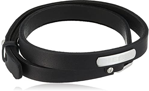 Diesel Herren Leder oder Synthetik mit Kragenstiftverschluss Armband
