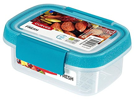 Curver 232586 Smart Fresh Gamelle Plastique Transparent/Bleu 12 x 9 x 6 cm