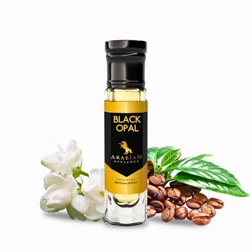 Arabian Opulence FR49 BLACK OPAL Roll-on Parfümöl | Konzentriertes Duftkörperöl | Langanhaltendes ölbasiertes Parfüm für Frauen | Reisegröße alkoholfreies sanftes Parfümölfläschchen (6ml)