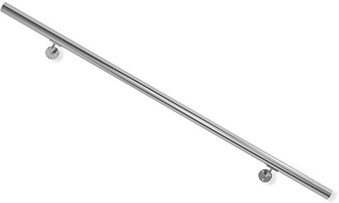DOLLE Edelstahl Handlauf 150 cm (kürzbar) inkl. Halterung V2A Ø 42,4 mm