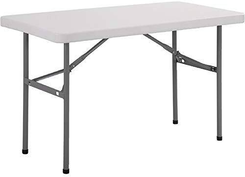 chiner - Mesa Plegable Resistente y Ligera | Ideal para Eventos | Fácil Almacenaje y Transporte | Mantenimiento Sencillo, Blanco, 122 x 60 cm., Metal