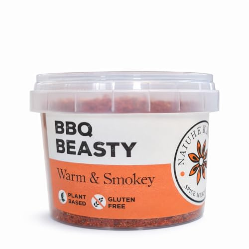 Nature Kitchen BBQ Beasty Seasoning 55g, Medium Heat Barbecue Rub Blend, Gluten Free Vegan BBQ Spice for Grilling Marinades Roasts Smoking Slow Cooking Everyday Barbecue Flavour
