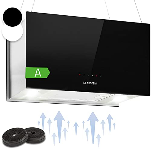 Klarstein Hanging Island Cooker Hood, Extractor Fan for Kitchen Islands, 590m³/h Airflow, Timer, Adjustable Kitchen Extractor Fan with Modern Design, 3 Mode Cooker Hoods, Activated Carbon Filters