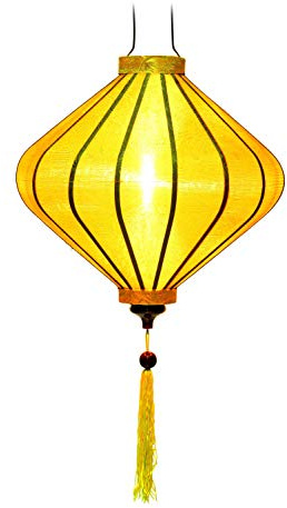 Lampion, asiatische Hoi an Seide gelb T – Ø 35 cm – Kunsthandwerk aus Vietnam (REF. T20-J)