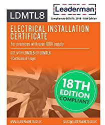 Leaderman LDMTL8 Electrical Installation Certificate Book