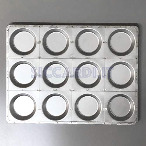 Siccardi Teglia Professionale pizzette e crostatine - 12 Impronte Ø 8 - Cm 30 x 40