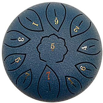 15,2 cm Stahl-Zungentrommel C-Dur 11 Töne Handpan Trommel mit Tragetasche für Erwachsene Kinder Schlagzeug Schlaginstrument für Klangheilung, Meditation, Yoga, inklusive Gummihammer, Fingerplektren