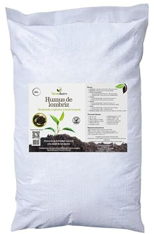 Humus de lombriz 40L Vermiduero. Abono orgánico 100% natural y ecológico. Renueva la tierra y cuida tus plantas.