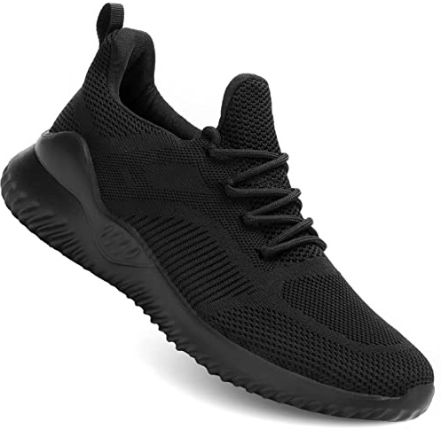 Kapsen Men's Non Slip Running Shoes Ultra Light Breathable Casual Walking Shoes Fashion Sneakers Mesh Workout Sports Shoes Full Black