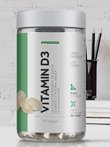 Prozis Vitamin D3 120 capsule - Vitamina D - sostiene ossa, sistema immunitario e muscoli