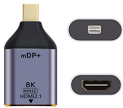 cablecc Mini DisplayPort 1.4 Quelle zu HDMI 2.0 Display 8K 60Hz UHD 4K Mini-DP auf HDMI Stecker Monitor Adapter Anschluss