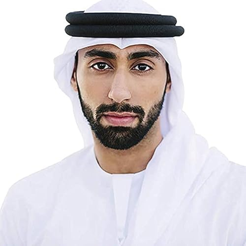 Turban-Schal für Herren, arabisch, Hijab, Muslim, atmungsaktiv, weich, Bandana, Schal, Shemagh, klassisch, Mütze, Kopfbedeckung, Keffiyeh, Saudi-Arabische Wüste, mit Stirnband